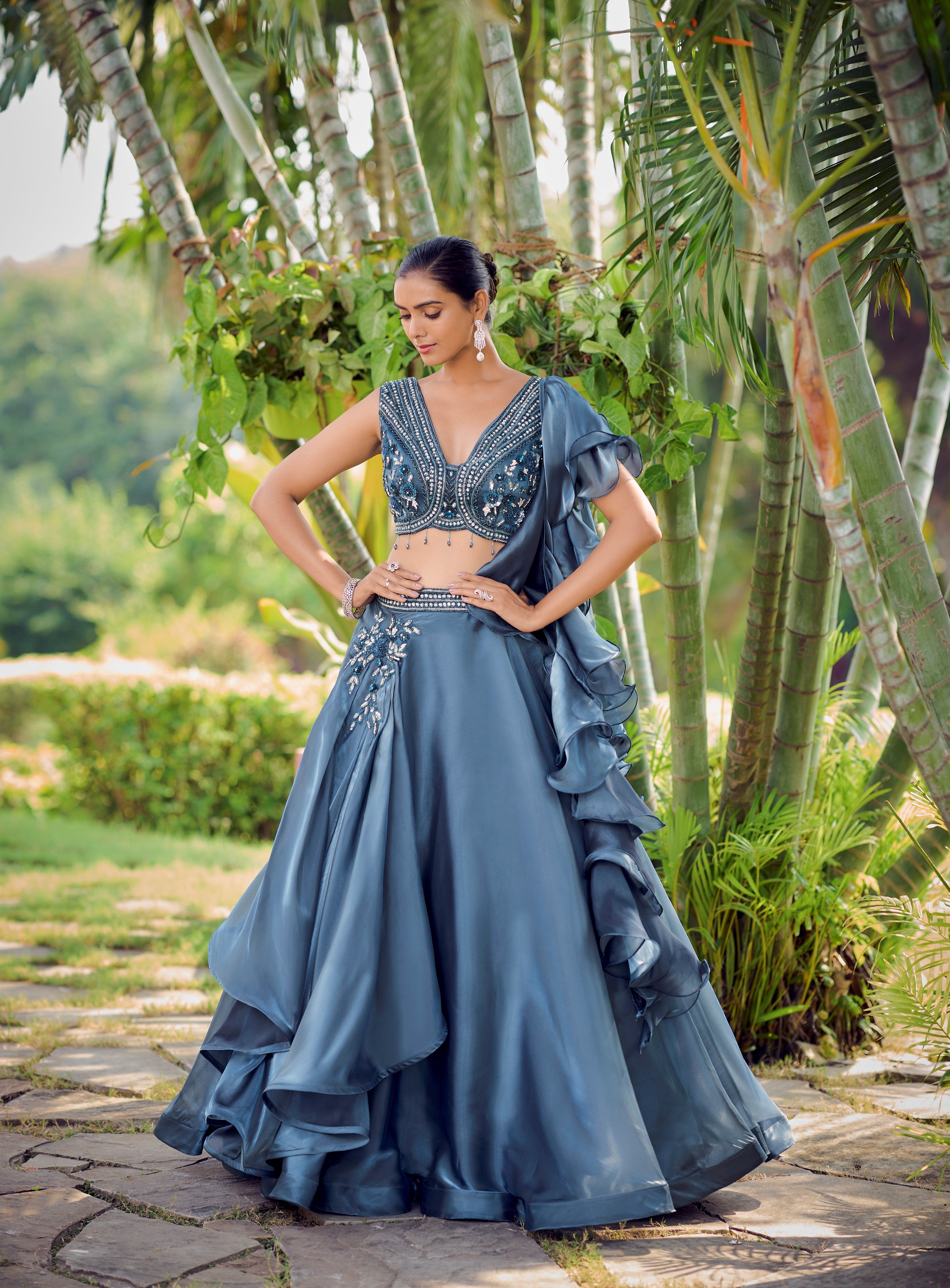 Page 3 | Blue Indo-Western Gowns For Women: Buy Latest Designs Online |  Utsav Fashion